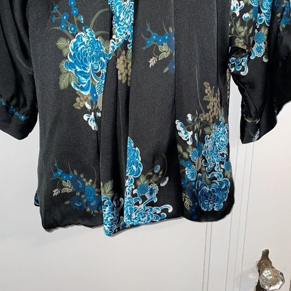 Ellison black floral short kimono jacket - Picture 3 of 7